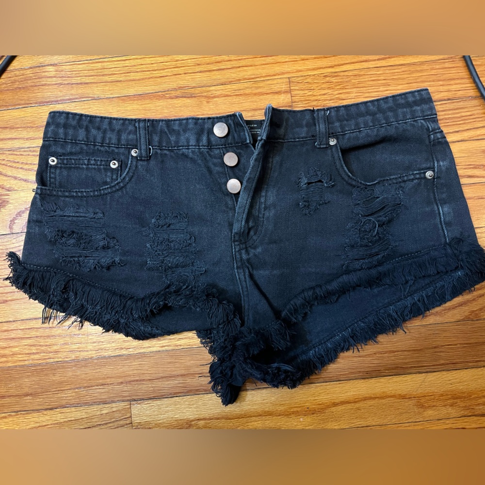 NWOT black denim shorts